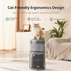WISESKY Cat Air Purifier with Bite-Resistant Cord & Wide Grille and Tip-Over Protection | Air Purifier for Home with 360° Air Intake for Pet Hair | APP Control | Covers Up to 1644 Sq.Ft