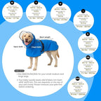 BRKURLEG Dog Raincoat, Waterproof Rain Jacket with Clear Hood for Small Medium and Large Dogs, Adjustable Reflective Pet Rain Coat Poncho with Leash Hole, Blue XL