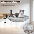 Acools Cat Desk Bed, 90° Foldable Cat Hammock with Clamp, 44 lb Capacity | Cat Desk Hammock with Adjustable Clamp; Desk Cat Bed Attachment Features 18"x18" Washable Soft Fabric and Sturdy Metal Frame