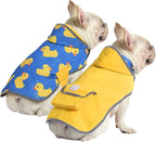 HDE Reversible Hooded Dog Raincoat Slicker Poncho for Small Medium Large Dogs - Ducks Yellow - S - Polyester