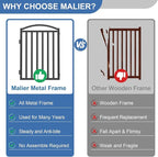 Malier Metal Freestanding Dog Gates, Outdoor Indoor Dog Fences, Extra Wide Foldable Puppy Gate for Stairs, Hallways, Yard