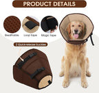 Dog Cone Collar After Surgery for Medium Dogs, Adjustable Soft Recovery Cone for Dogs to Stop Licking Biting, Comfortable Pet Elizabethan Alternative for Wound Healing