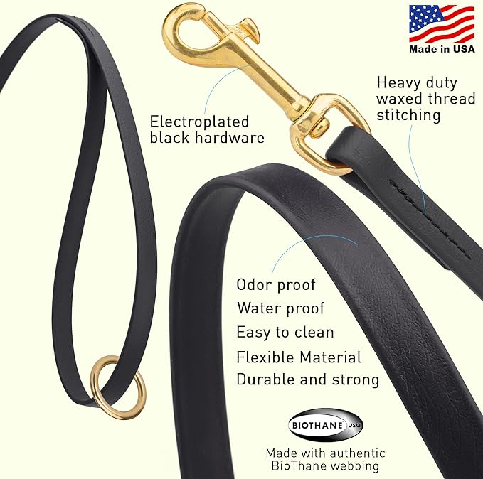 Viper Biothane Working Lead for Dogs 4ft, Black