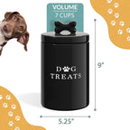 Barnyard Designs Ceramic Dog Treat Container with Airtight Lid (Black) | Large Rustic Storage Canister and Cookie Jar for Kitchen Counter; Airtight Lid Keeps Food Fresh; Farmhouse Decor