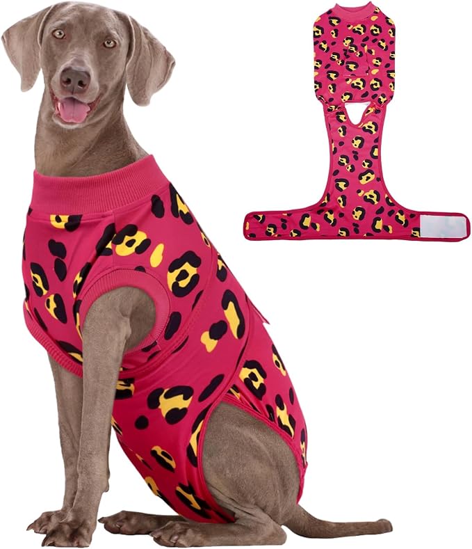 Kuoser Dog Recovery Suit After Surgery, Spay Neuter Surgical Suit for Dogs | Post Surgery Anti-Licking Dog Onesie Protects Wounds and Incisions, E-Collar & Cone Alternative Bodysuit for Female Male Dogs