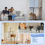 Rgqphantom 41" Tall Safety Pet Gate,Adjustable 30.5"-48" Wide (Black) | Auto Close Cat Gate Suitable for Stairs,Doorways,White, Pet Safety Barrier