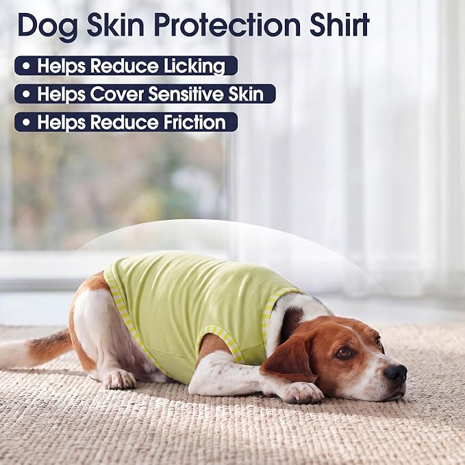 IECOii 2 Pack Dog Surgery Recovery Shirt Sleeveless Lightweight Dog Tshirt | T-Shirts with Stretch Fit,Gentle on Sensitive Skin,Anti-licking for Hot Spots,Shedding Control Tee,For Small to Giant Dogs