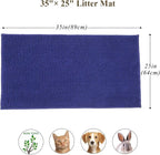VIVAGLORY Cat Litter Mat Softgrip Litter Trapping Mat, 35"× 25", Navy Blue | Litterbox Rug Box Catcher for Indoor & Floor, Easy Clean Washable Less-Mess Waterproof for Cat