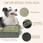 Comfort Expression Orthopedic Dog Beds for Large Sized Dog with Bolster | Waterproof Dog Couch Bed with Washable Cover & Non-Slip Bottom, Supportive Egg Crate Foam Large Pet Bed, 36x27 Inch
