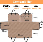 Mancro Back Seat Pet Cover for Dogs, Waterproof Dog Hammock for Car, Khaki | 600D Heavy Duty, Scratch-Resistant Back Seat Pet Cover for Dogs with PVE Nonslip Underside, Fits for Sedan, Trucks and SUVs