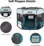 JESPET Pet Dog Playpens 36", 45" & 61" Portable Soft Dog Exercise Pen Kennel with Carry Bag for Puppy Cats Kittens Rabbits, Indoor/Outdoor Use