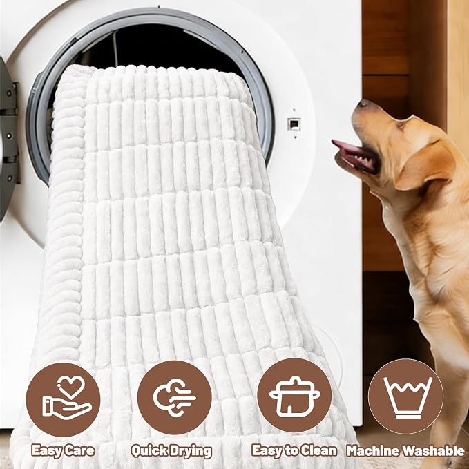 Dog Car Seat Waterproof Bed Cover Nonslip Car Back Seat Soft and Comfortabl | Pet Bed Mat Car Blanket for Travel Backseat Extender Seat Covers Dog Bed for Cars Trucks and SUVs (White Cover 23.6” x 51”)