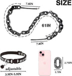 6 Ft Funny Dog Leash - Giant Plastic Chain Leash with Puppy Collar for Small Dogs, Cats, and Puppies - Black Funny Chain Dog Leash