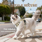 rabbitgoo Cat Harness and Leash Set, Escape Proof Vest, Foamy Coffee | Soft Breathable Mesh, Easy Adjustable Fit, Snap Buckles, Sturdy Clip, Reflective Strips, for Kittens & Small Cats Walks, Xxs