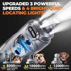 Whisper Quiet Dog Nail Grinder Safe & Stress-Free for Sensitive Dogs Cats | 4 LED Lights,3 Grinding Bits, 3-Speed, Pet Nail Trimmers, Rechargeable Painless Grooming Kit for All Breeds & Sizes