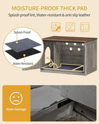 Hzuaneri Cat Litter Box Enclosure, Hidden Litter Box Furniture with Divider | Wooden Cat Cabinet with Removable Dividers, Reversible Entrance Left or Right Side, Cat Washroom, Greige CB84605X