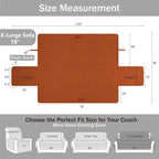 Soft Boho Quilted Couch Cover with Pockets for Extra-Large Sofa, Anti-Slip Boho Sofa Covers Washable for 3 Cushion Pet Friendly, Oversized Sofa Cover Washable (X-Large Sofa 78", Burnt Orange)