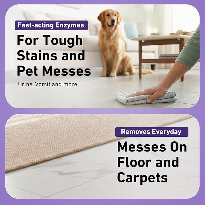 Creative Scents Multipurpose Enzyme Cleaner & Odor Remover | Super Concentrated for Floor, Carpet, Drain | Pet Urine Odor Eliminator | Cleaner for Cat Urine & Dog Poop | 1 Gallon - Calming Lavender