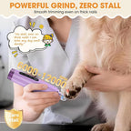 ATESON Dog Nail Grinder with LED Light, 6-Speed Quiet Electric Pet Nail Trimmers, Forward/Reverse, Powerful No-Stall Motor, 2000mAh Battery 8H Runtime, Dust Capture with Nail Clippers for Dogs & Cats