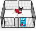 Metal Dog Playpen - Foldable Exercise Pen 24" Height 8 Panels for Dogs Portable Pet Playpen Polygon Dog Enclosure Indoor/Outdoor Pen for Puppy (Black)