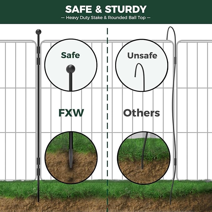 FXW MiniPaws Dog Playpen, Indoor, Yard & RV Camping, 32" H, 12 Panels | Portable, Expandable Layout, Tool-Free Setup, For Small & Medium Dogs
