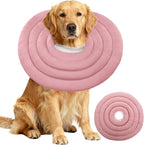 IDOMIK Dog Recovery Collar, Waterproof Soft Dog Cone After Surgery | Comfy Protective Elizabethan Collar Alternative for Dogs Cats, Adjustable Pet Neck Donut Cone Anti-Licking Wounds,Pink,3XL