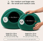 MEOWFIA Cat Cave – Premium Felt Cat Bed Enclosure for Indoor Cats, Handmade Merino Wool (Emerald, Medium)