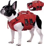 Kuoser Dog Life Jacket, High Flotation Reflective Dog Life Vest, Red, XS | Adjustable Dog Lifejackets for Small Medium Large Dogs, Lifevest with Rescue Handle for Swimming, Boating, Lake, Beach & Pool