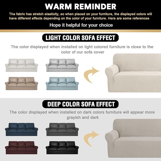 Stretch Sofa Cover Slipcover Couch Covers for 3 Cushion Couch Furniture Protector Sofa Covers with Non Slip Elastic Bottom Dogs Pet Friendly Fitted (Sofa, Island Fossi)