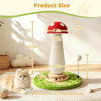 Homegroove Mushroom Cat Scratching Post, Sisal Post for Indoor Cats | Stable round base, anti-wobble, natural sisal rope, protects furniture, cute decor, easy assembly, for indoor cats