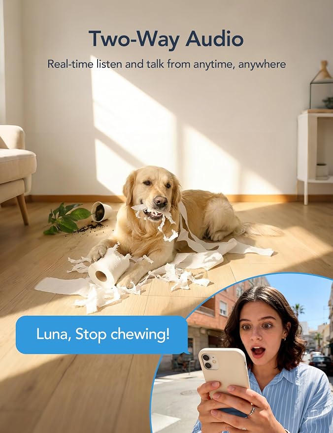 GNCC 2K Cameras for Home Security,360°Pan/Tilt Indoor Camera with APP,2Pack | Motion Track Smart Detection &Alerts, 2-Way Audio, SD Card Storage &Cloud, 2.4/5GHz WiFi,Security Camera for Pet/Elderly/Baby