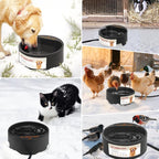 Outdoor Heated Water Bowl for Dogs Cats, 2.2L Winter Heating Dog Water Bowl Smart Thermal for Outdoor Chickens Rabbits Birds, Black, Winter Clearance 2026, Limited Stock