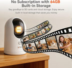 4K UHD Indoor Camera, 64G Built-in Storage No Subscription,Pet Camera Indoor with Phone App,Work as Baby Monitor/Cat/Dog Camera,360°Pan&Tilt,Two-Way Talk,Privacy Mode,AI Tracking/Detection
