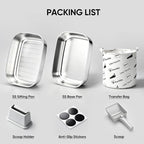 Stainless Steel Sifting Litter Box with Lid | 3-Second Cleanup, No Scooping Needed ,Premium Stainless Steel, Odor & Non-Stick,High-Density Sifting, Saves 30% Litter
