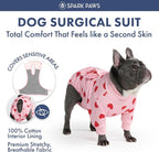 Spark Paws Dog Surgery Recovery Suit – Dog Recovery Suit After Surgery, Anti-Lick Dog Onesie, Abdominal Wound Protector, Soft Cone Alternative for Spay Neuter Male Female Pet Recovery, Pink Hearts,3XL