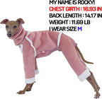 D Doggy Star Italian Greyhound Cold Weather Coat Warm Fleece Corduroy Sweater Turtleneck Onesie Clothes Whippet for Dog (M,Corduroy Beige)