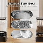 Automatic Pets Gravity Feeder and Water Dispenser Set with Stainless Steel Bowl, 1Gallon x 2 Stable Dog Food Feeder and Waterer, 100% BPA-Free for Small&Medium Dogs, Cats, Puppies(Black)