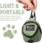 Talltalk 2 Pieces Dog Treat Pouch Pet Dog Poop Holder Dispenser Outdoor Carrier Waste Zipper Pouch with Metal Button for Most Leash (Green, Black)