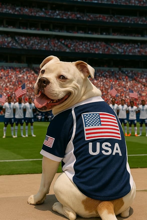 Parisian Pet USA Dog Jersey - Breathable Mesh Puppy Football Jersey - Lightweight Stretch Sporty Dog Clothes - Summer Shirts for Large Dogs - Soccer Jersey for Dogs - Sportswear Pet Clothes