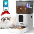 2.4G Automatic Cat Feeder, 4L WiFi Food Dispenser with 10s Voice Recorder, Pet Feeder up to 10 Meals per Day, Timed Cat Feeder with Dry Food Sealed Ring