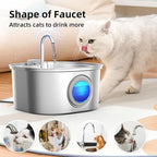 Casfuy PWS-155 Multi-Layer Filtration Quiet Stainless Steel Dog & Cat Water Fountain, 108-oz