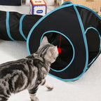 Pet Cat Tunnel, Tunnel Tent Set Tunnels for Indoor Cats, Collapsible Pet Tunnel for Kitten, Puppy, Rabbit, 25cm-Wide Tunnels, Durable & Breathable, with Peek Hole Toy Ball