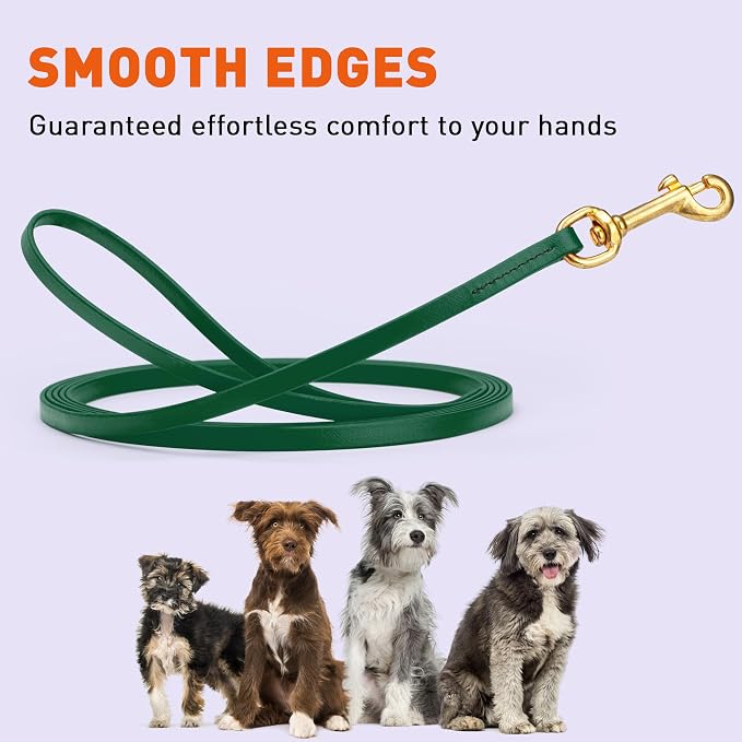 Viper Biothane K9 Working Dog Leash Waterproof Lead for Tracking Training Schutzhund Odor-Proof Long Line with Solid Brass Snap for Puppy Medium and Large Dogs, 33ft Hunter Green