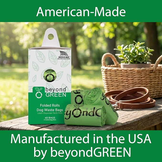 beyondGREEN Plant-Based Dog Poop Waste Bags for Leash Dispenser - 750 Bags - 50 Rolls of 15 Bags - 9" x 12"