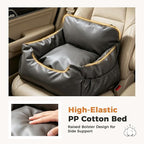 PAWZ Road Dog Car Seat for Small Medium Dogs, Waterproof Booster Bed | Dog booster car seat with dual safety belts, side storage pocket, waterproof leather, soft PP cotton for travel and home