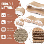 Simple Delxue 2 in 1 Cat Scratcher Cardboard Lounge Bed, Cat Scratching Post, Durable Board Pads Prevents Furniture Damage,Large,Wave