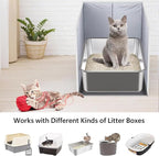 Extra Large Cat Litter Box Enclosure with Litter Mat, Open Top High Sided Splash Guard, Waterproof Pee Shield for Cat Litter Boxes