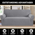 Couch Covers for 3 Cushion Couch Sofa Pet Friendly Extra Large Couch Cover for Oversized Sofa Washable Furniture Protector Fitted Sofa Slipcovers Stay in Place(XL Sofa, Dove)