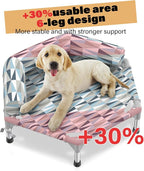 Elevated Dog Bed with Bolster, Raised Cooling Orthopedic Dogs Cot Small | Hexagon Outdoor Dog Bed with Metal Frame for Up to 50 lbs, Portable Dog Hammock for Patio Camping, Breathable, Off the Ground