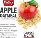 Jeffers Pet Apple Oatmeal Shampoo for Dogs & Cats, 128 oz - Gentle Coconut Based Formula w/Colloidal Oat Protein, Soap Free, Deodorizing Apple Scent, Sensitive Skin, Puppies Kittens Grooming Care